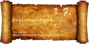 Kreischer Fanni névjegykártya