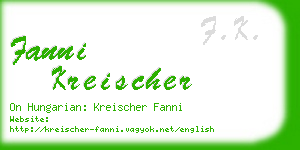 fanni kreischer business card